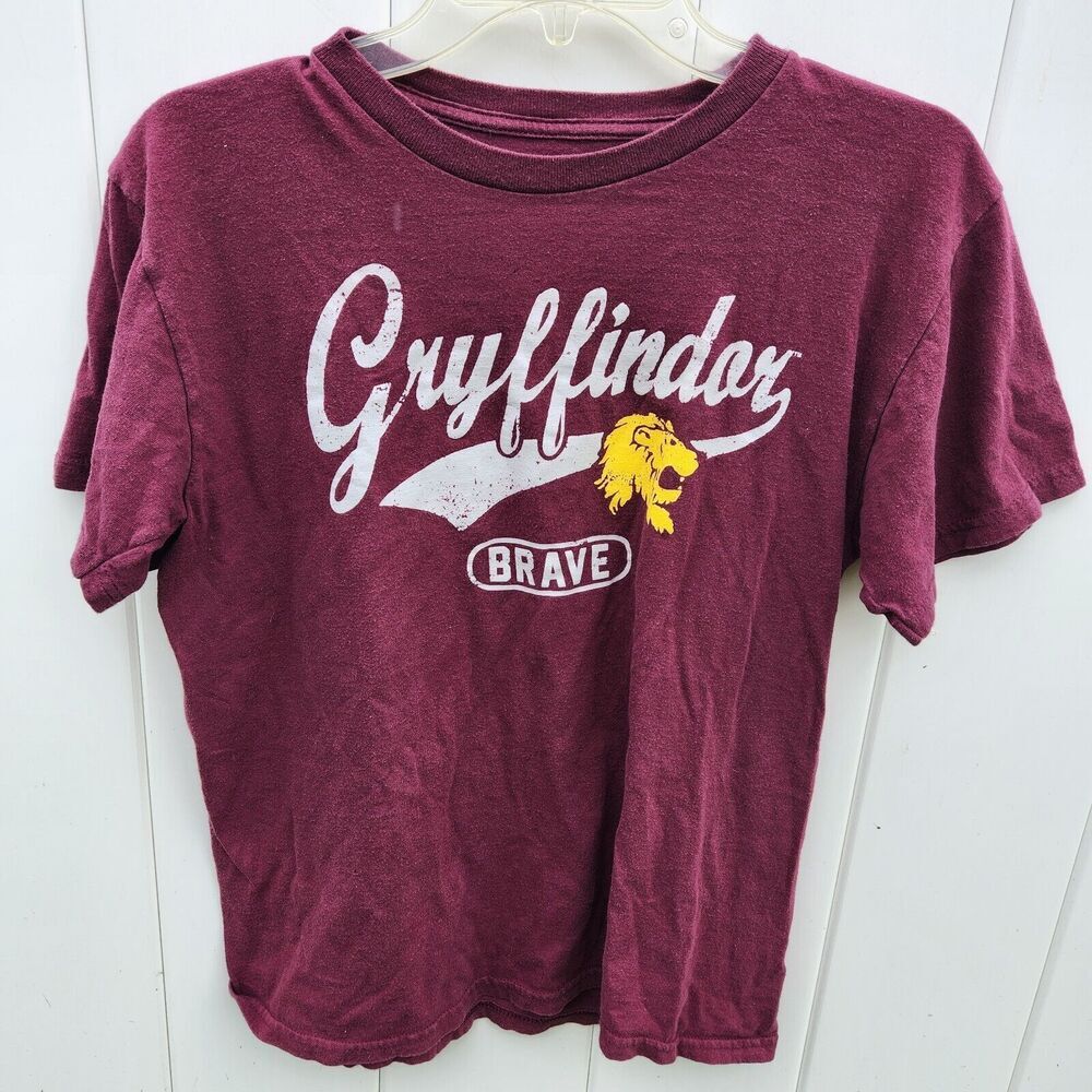 HARRY POTTER HOGWARTS GRYFFINDOR BRAVE Crew Neck Tee Shirt YOUTH sz XL